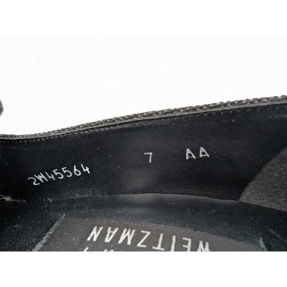 Stuart Weitzman Square Toe Women's Heels Sz 7 Minimalist Academia Black and Gray